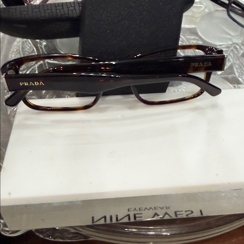 Prada Brown Rectangular Glasses